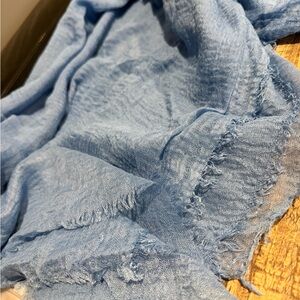 Sky Blue Frayed Edge Scarf